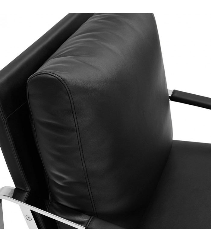 Fauteuil design noir en similicuir Adams