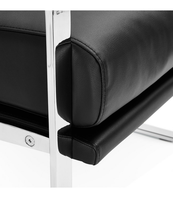 Fauteuil design noir en similicuir Adams
