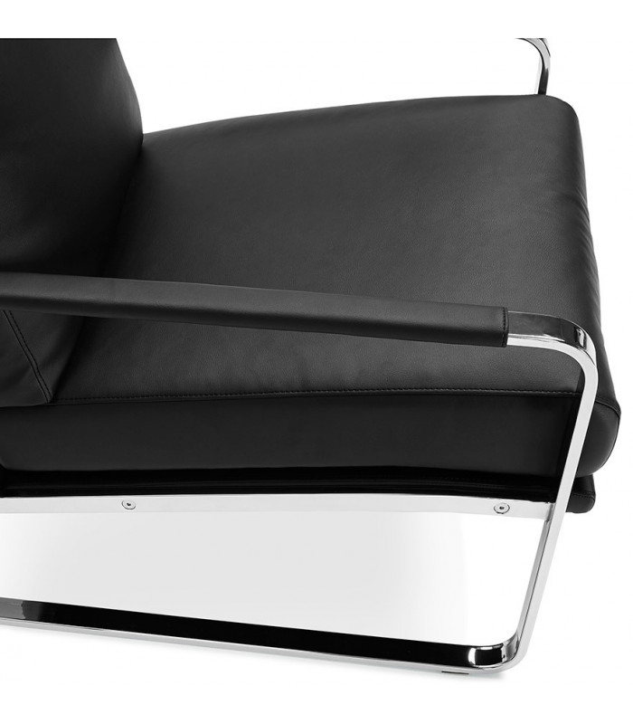 Fauteuil design noir en similicuir Adams