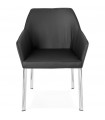 Fauteuil design noir en similicuir Gigo
