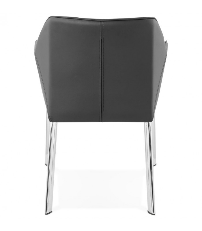 Fauteuil design noir en similicuir Gigo