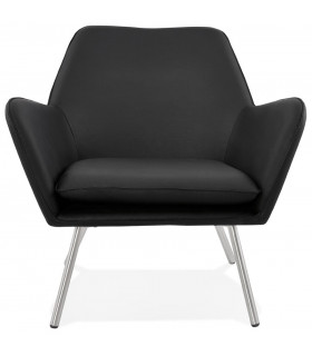 Fauteuil design noir en similicuir Grove