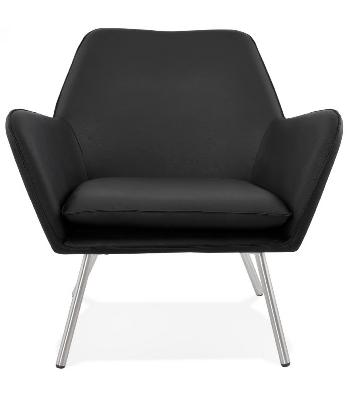 Fauteuil design noir en similicuir Grove