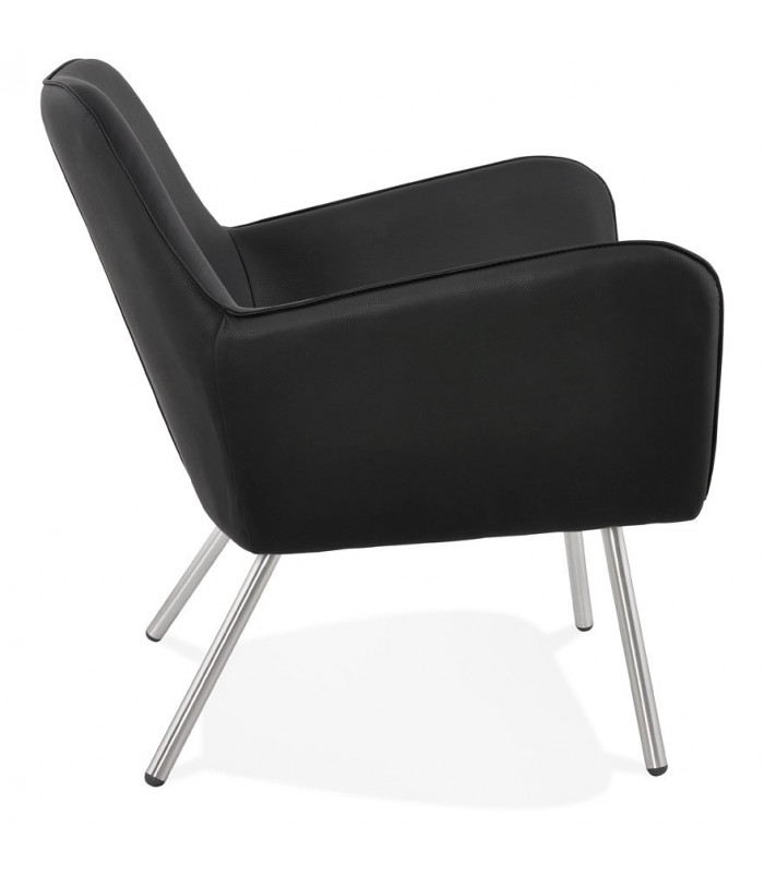 Fauteuil design noir en similicuir Grove
