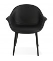Fauteuil design noir en similicuir Henley