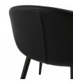 Fauteuil design noir en similicuir Henley