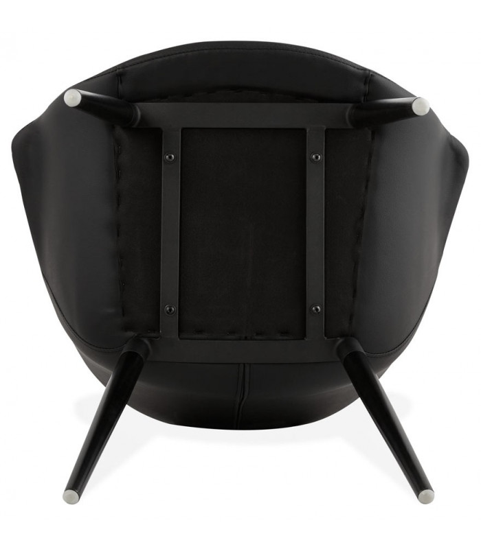 Fauteuil design noir en similicuir Henley