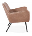 Fauteuil design marron en similicuir Grove