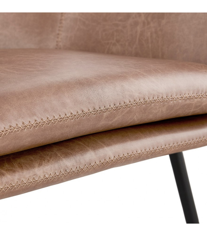 Fauteuil design marron en similicuir Grove