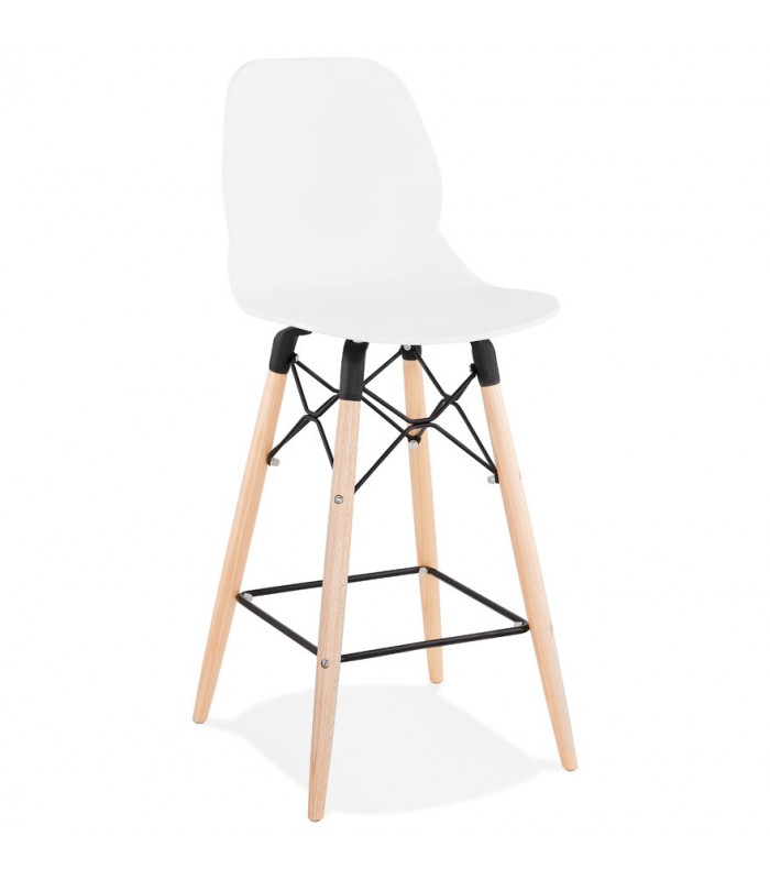 Tabouret de bar design blanc en plastique Harewood Mini
