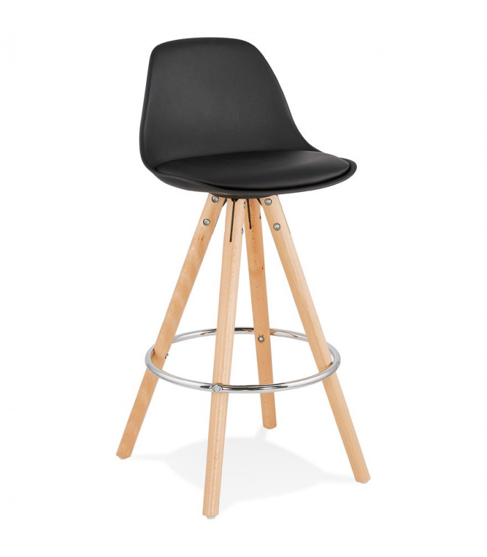 Tabouret de bar design noir en plastique Alassio Mini
