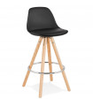 Tabouret de bar design noir en plastique Alassio Mini
