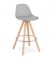 Tabouret de bar design gris en plastique Alassio Mini