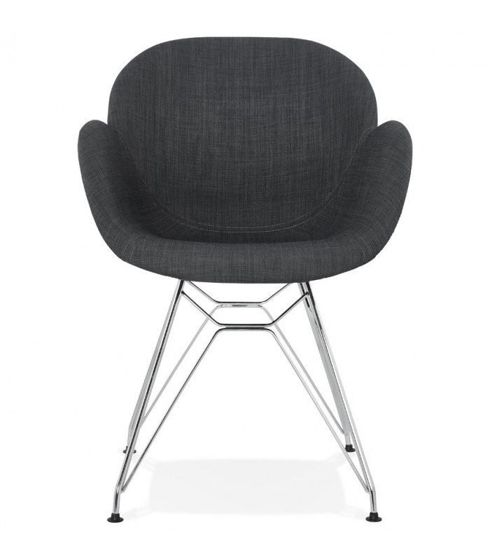Fauteuil design gris foncé en tissu Agassi