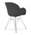 Fauteuil design gris foncé en tissu Agassi