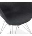 Fauteuil design gris foncé en tissu Agassi