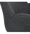 Fauteuil design gris foncé en tissu Agassi