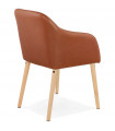 Fauteuil design marron en similicuir Hansen