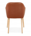 Fauteuil design marron en similicuir Hansen