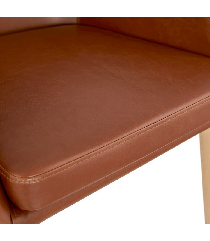 Fauteuil design marron en similicuir Hansen