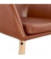 Fauteuil design marron en similicuir Hansen