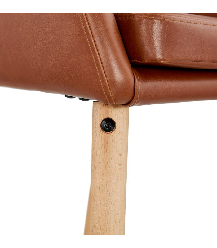 Fauteuil design marron en similicuir Hansen