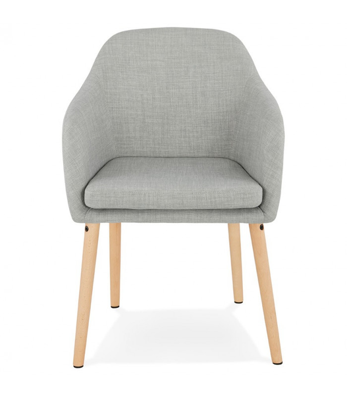Fauteuil design gris en tissu Ikos