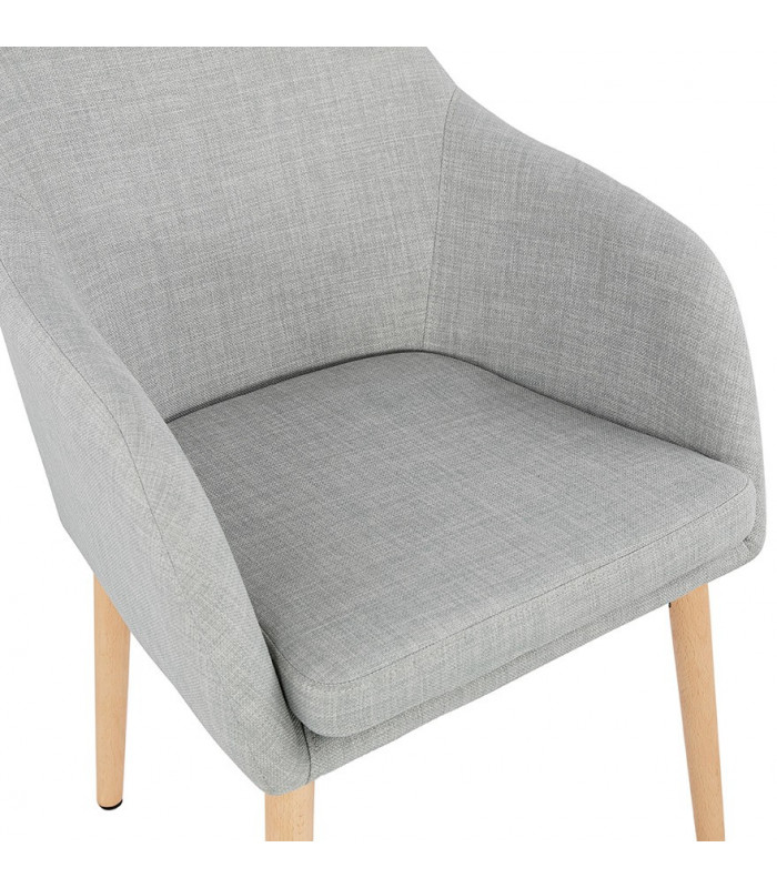 Fauteuil design gris en tissu Ikos