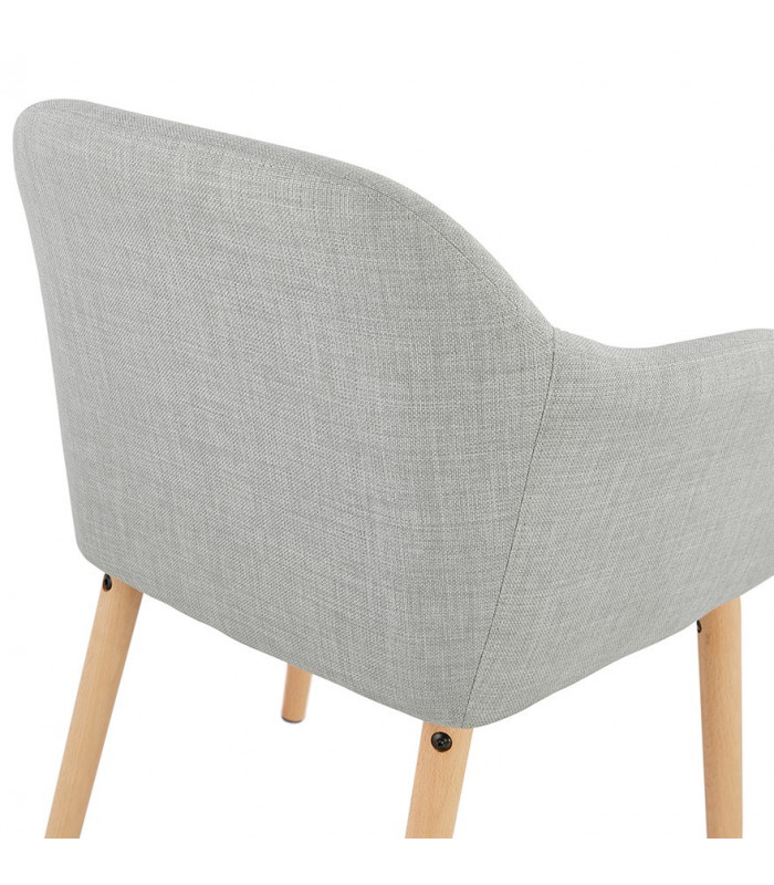 Fauteuil design gris en tissu Ikos