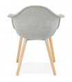 Fauteuil design gris en tissu Glimpse