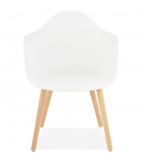 Fauteuil design blanc en plastique Britton