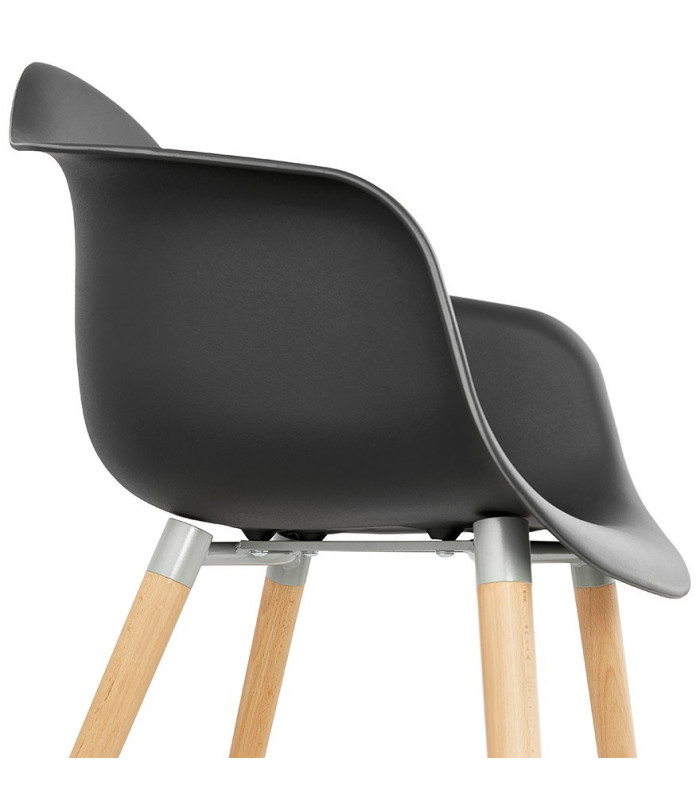 Fauteuil design noir en plastique Britton