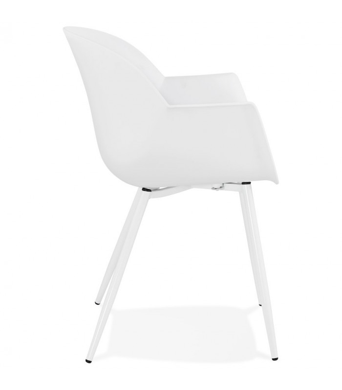 Fauteuil design blanc en plastique Nadina