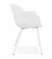 Fauteuil design blanc en plastique Nadina