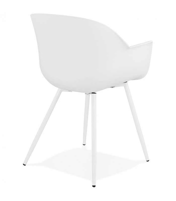 Fauteuil design blanc en plastique Nadina