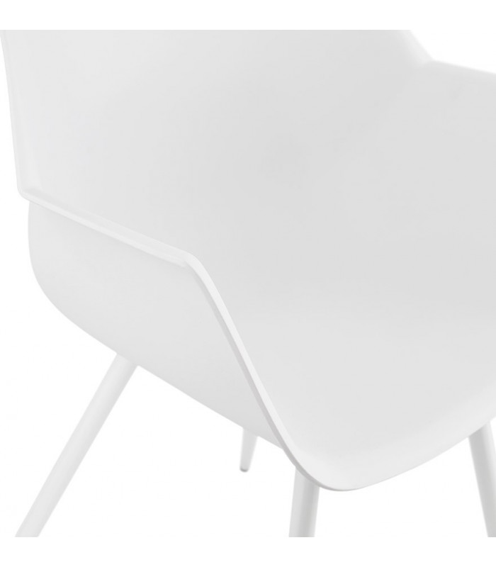 Fauteuil design blanc en plastique Nadina
