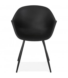 Fauteuil design noir en plastique Nadina