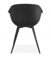 Fauteuil design noir en plastique Nadina