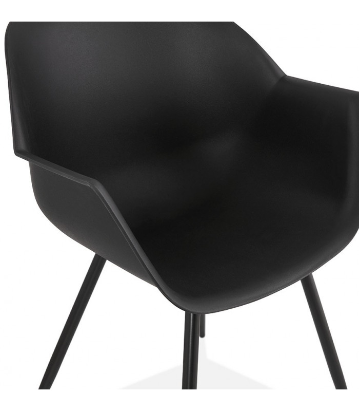 Fauteuil design noir en plastique Nadina