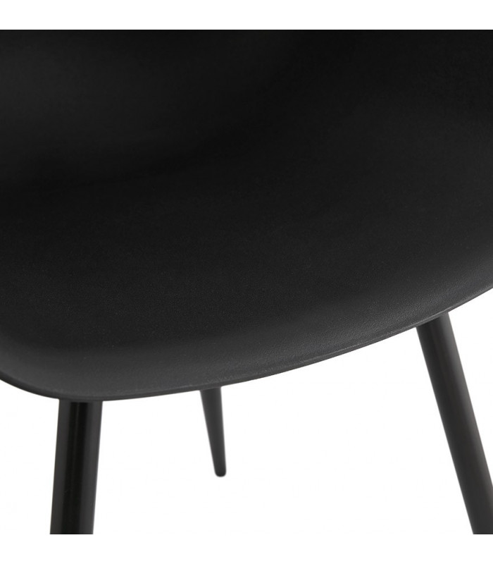 Fauteuil design noir en plastique Nadina