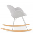 Fauteuil design gris clair en tissu Ozias