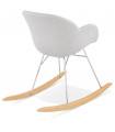 Fauteuil design gris clair en tissu Ozias