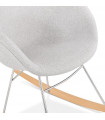 Fauteuil design gris clair en tissu Ozias