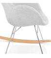 Fauteuil design gris clair en tissu Ozias