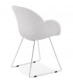Fauteuil design gris clair en tissu Ortona
