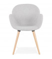 Fauteuil design gris clair en tissu Marcella