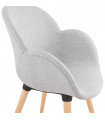 Fauteuil design gris clair en tissu Marcella