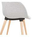 Fauteuil design gris clair en tissu Marcella