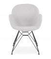 Fauteuil design gris clair en tissu Concord