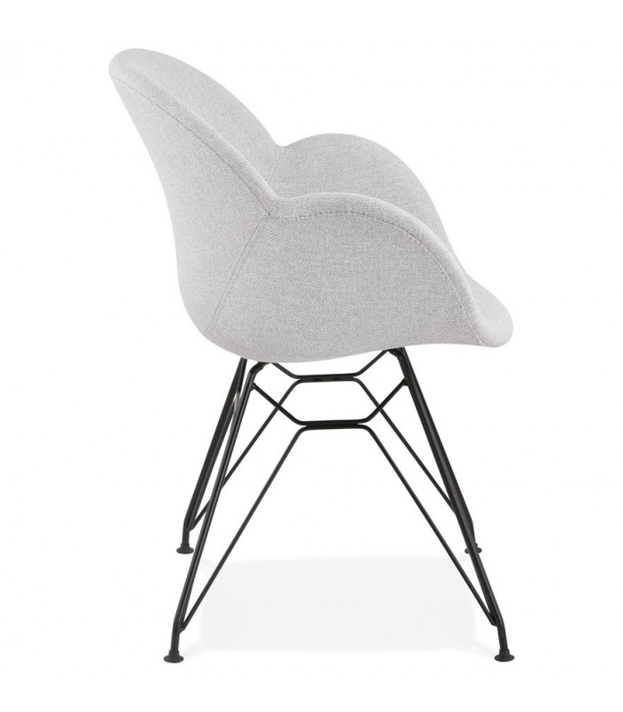 Fauteuil design gris clair en tissu Concord